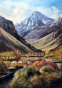 Saima Aamir, Skardu Series-2, 24 x 36 Inches, Oil on Canvas, Landscape Painting, AC-AMR-002